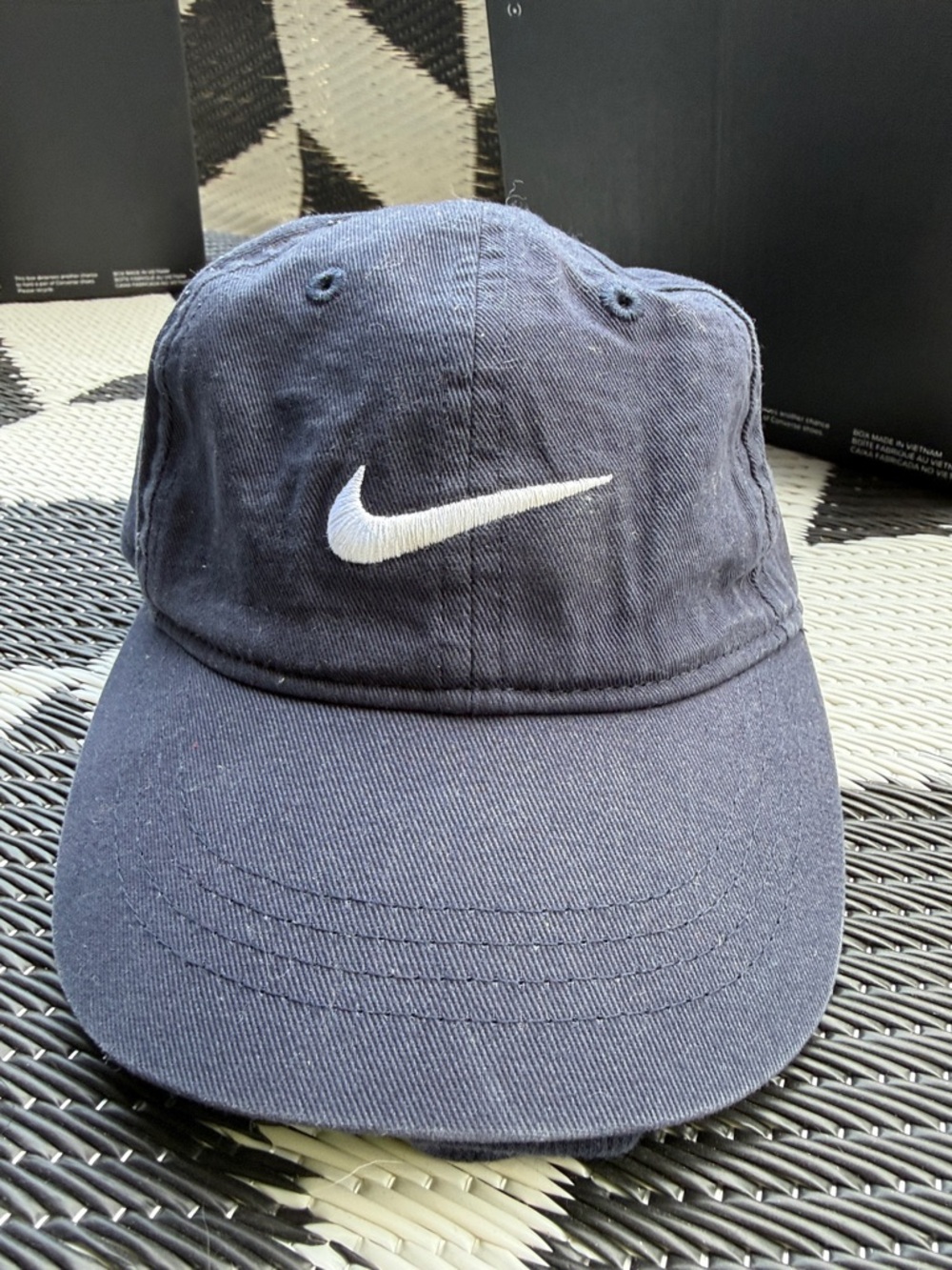 Nike Navy Baseball Cap with White Swoosh